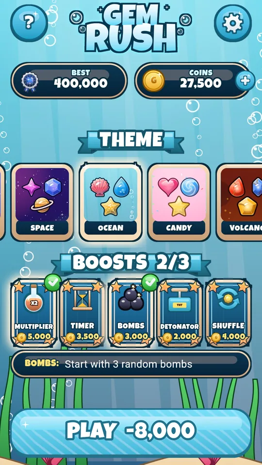 The menu: themes and boosts